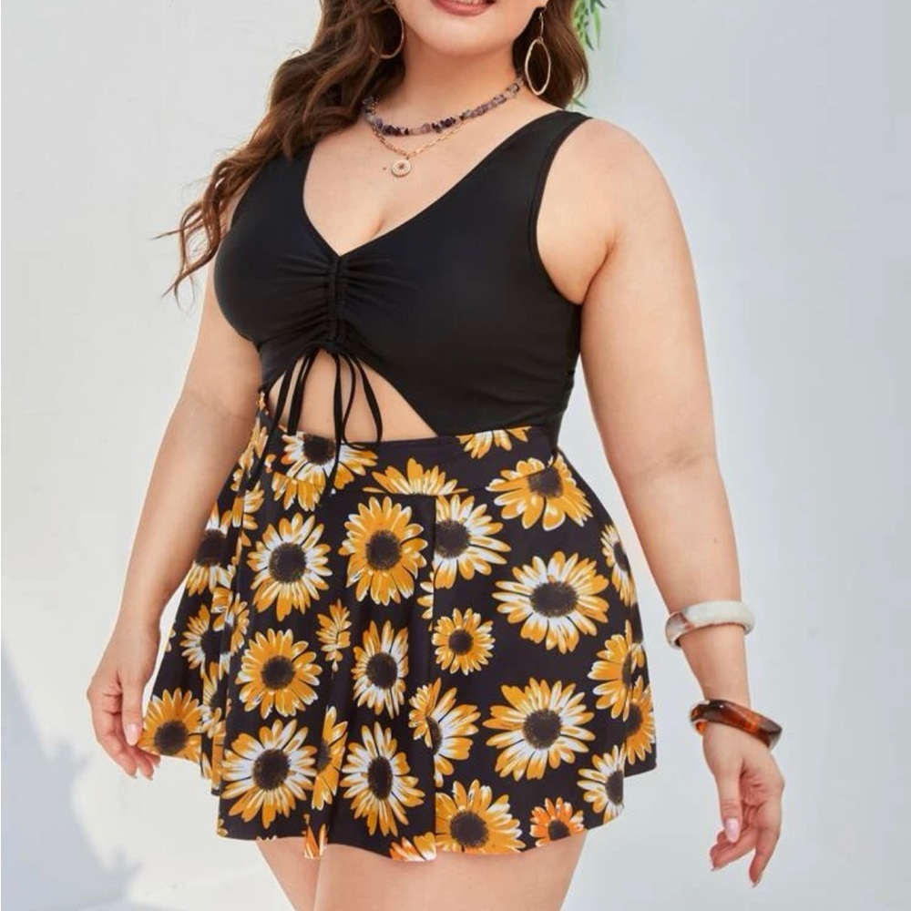 Sunflower Cut-out Swim Top